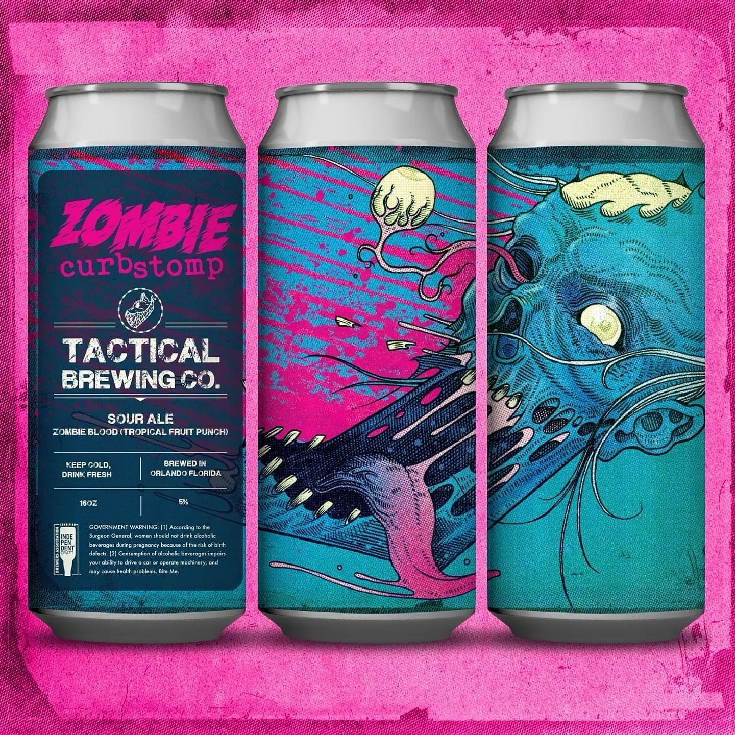Product shot of a Halloween-inspired beer from Tactical Brewing Co.